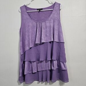 Y2K Purple ruffled Tank Top Size XL